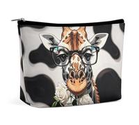 RKJVB Giraffe Bites The Rose Makeup Bag for Women Portable Cosmetic Bag Waterproof Toiletry Bag Storage Bag Large Makeup Pouch Aesthetic Handheld Makeup Bag for Travel Work, style, One Size