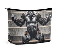 RKJVB Gorillas in Fitness Gym Makeup Bag for Women Portable Cosmetic Bag Waterproof Toiletry Bag Storage Bag Large Makeup Pouch Aesthetic Handheld Makeup Bag for Travel Work, style, One Size