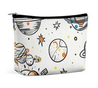 RKJVB Graffiti Astronaut Spacecraft Makeup Bag for Women Portable Cosmetic Bag Waterproof Toiletry Bag Storage Bag Large Makeup Pouch Aesthetic Handheld Makeup Bag for Travel Work, style, One Size