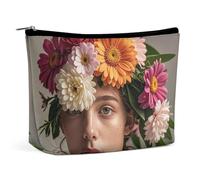 RKJVB Head Wearing Floral Vortex Shape Makeup Bag for Women Portable Cosmetic Bag Waterproof Toiletry Bag Storage Bag Large Makeup Pouch Aesthetic Handheld Makeup Bag for Travel Work, style, One Size