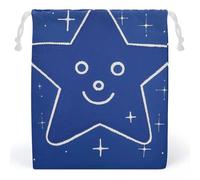 RKJVB Interesting Face Star Drawstring Bags Dust-proof Storage Bag Breathable Canvas Bag Reusable Muslin Bag for Party Wedding Xmas Gift Bag
