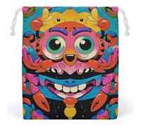 RKJVB Interesting Faces And Crabs Drawstring Bags Dust-proof Storage Bag Breathable Canvas Bag Reusable Muslin Bag for Party Wedding Xmas Gift Bag