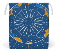 RKJVB Interesting Sun Face Drawstring Bags Dust-proof Storage Bag Breathable Canvas Bag Reusable Muslin Bag for Party Wedding Xmas Gift Bag