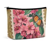 RKJVB Jiuzhong Ge Hua And Butterfly Makeup Bag for Women Portable Cosmetic Bag Waterproof Toiletry Bag Storage Bag Large Makeup Pouch Aesthetic Handheld Makeup Bag for Travel Work, style, One Size