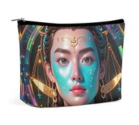 RKJVB Libra's Interesting Face Makeup Bag for Women Portable Cosmetic Bag Waterproof Toiletry Bag Storage Bag Large Makeup Pouch Aesthetic Handheld Makeup Bag for Travel Work, style, One Size