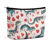 RKJVB Love Green Dragon Makeup Bag for Women Portable Cosmetic Bag Waterproof Toiletry Bag Storage Bag Large Makeup Pouch Aesthetic Handheld Makeup Bag for Travel Work, style, One Size