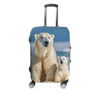 RKJVB Luggage Covers Anti-Scratch Suitcase Cover 2 Polar Bears Washable Elastic Suitcase Protector Travel Luggage Protector Covers Carry On Luggages Cover, 2 Polar Bears, Small