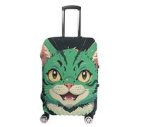 RKJVB Luggage Covers Anti-Scratch Suitcase Cover Anime Green Cat Washable Elastic Suitcase Protector Travel Luggage Protector Covers Carry On Luggages Cover, Anime Green Cat, Small