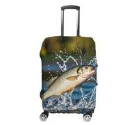 RKJVB Luggage Covers Anti-Scratch Suitcase Cover Big Mouth Bass Bites Bait Washable Elastic Suitcase Protector Travel Luggage Protector Covers Carry On Luggages Cover, Big Mouth Bass Bites Bait, L