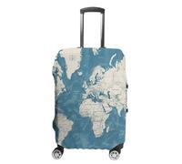 RKJVB Luggage Covers Anti-Scratch Suitcase Cover Blue Map of The World Washable Elastic Suitcase Protector Travel Luggage Protector Covers Carry On Luggages Cover, Blue Map of The World, M
