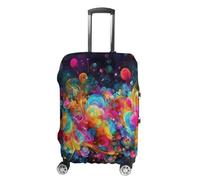 RKJVB Luggage Covers Anti-Scratch Suitcase Cover Bright Beautiful Colorful Art Washable Elastic Suitcase Protector Travel Luggage Protector Covers Carry On Luggages Cover, Bright Beautiful Colorful