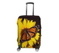 RKJVB Luggage Covers Anti-Scratch Suitcase Cover Butterflys on The Sunflowers Washable Elastic Suitcase Protector Travel Luggage Protector Covers Carry On Luggages Cover, Butterflys on The Sunflowers