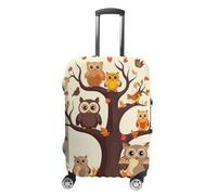 RKJVB Luggage Covers Anti-Scratch Suitcase Cover Cartoon Owl on Tree Washable Elastic Suitcase Protector Travel Luggage Protector Covers Carry On Luggages Cover, Cartoon Owl on Tree, L