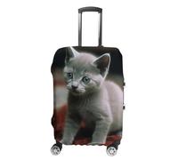 RKJVB Luggage Covers Anti-Scratch Suitcase Cover Cat And Petals Washable Elastic Suitcase Protector Travel Luggage Protector Covers Carry On Luggages Cover, Cat And Petals, XL
