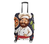 RKJVB Luggage Covers Anti-Scratch Suitcase Cover Chef Pizza Washable Elastic Suitcase Protector Travel Luggage Protector Covers Carry On Luggages Cover, Chef Pizza, XL
