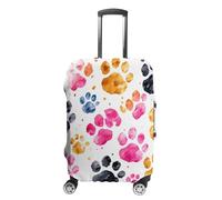 RKJVB Luggage Covers Anti-Scratch Suitcase Cover Colorful Dog Paws Washable Elastic Suitcase Protector Travel Luggage Protector Covers Carry On Luggages Cover, Colorful Dog Paws, XL
