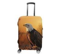 RKJVB Luggage Covers Anti-Scratch Suitcase Cover Golden Sunset Bald Eagle Washable Elastic Suitcase Protector Travel Luggage Protector Covers Carry On Luggages Cover, Golden Sunset Bald Eagle, M