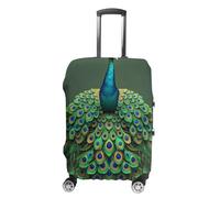 RKJVB Luggage Covers Anti-Scratch Suitcase Cover Peacock with Tassels Washable Elastic Suitcase Protector Travel Luggage Protector Covers Carry On Luggages Cover, Peacock with Tassels, Small