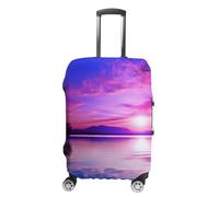 RKJVB Luggage Covers Anti-Scratch Suitcase Cover Purple Sunset on Water Washable Elastic Suitcase Protector Travel Luggage Protector Covers Carry On Luggages Cover, Purple Sunset on Water, M