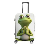 RKJVB Luggage Covers Anti-Scratch Suitcase Cover The Funny Frog Doing Yoga Washable Elastic Suitcase Protector Travel Luggage Protector Covers Carry On Luggages Cover, The Funny Frog Doing Yoga, Small