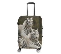 RKJVB Luggage Covers Anti-Scratch Suitcase Cover White Tigers Washable Elastic Suitcase Protector Travel Luggage Protector Covers Carry On Luggages Cover, White Tigers, Small