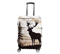 RKJVB Luggage Covers Anti-Scratch Suitcase Cover Wild Elk Silhouette Washable Elastic Suitcase Protector Travel Luggage Protector Covers Carry On Luggages Cover, Wild Elk Silhouette, M