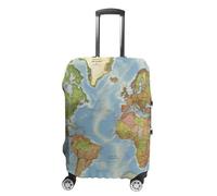 RKJVB Luggage Covers Anti-Scratch Suitcase Cover World Map Washable Elastic Suitcase Protector Travel Luggage Protector Covers Carry On Luggages Cover, World Map, Small