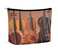 RKJVB Monochrome String Instruments Makeup Bag for Women Portable Cosmetic Bag Waterproof Toiletry Bag Storage Bag Large Makeup Pouch Aesthetic Handheld Makeup Bag for Travel Work, style, One Size