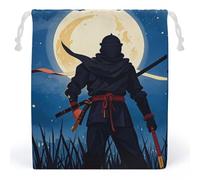 RKJVB Moonlight Watercolor Style Ninja Drawstring Bags Dust-proof Storage Bag Breathable Canvas Bag Reusable Muslin Bag for Party Wedding Xmas Gift Bag