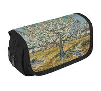 RKJVB Pencil Bag Blooming Apricot Trees Pencil Pouch Large Capacity Pen Box Double Zipper Storage Bag 2 Compartments Portable Multifunctional Bag Desk Organizer Pen Case