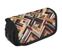 RKJVB Pencil Bag Diamond Shaped Geometric Pencil Pouch Large Capacity Pen Box Double Zipper Storage Bag 2 Compartments Portable Multifunctional Bag Desk Organizer Pen Case