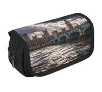 RKJVB Pencil Bag Stormy And Gloomy Weather Pencil Pouch Large Capacity Pen Box Double Zipper Storage Bag 2 Compartments Portable Multifunctional Bag Desk Organizer Pen Case