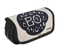 RKJVB Pencil Bag Water Droplet Contour Pencil Pouch Large Capacity Pen Box Double Zipper Storage Bag 2 Compartments Portable Multifunctional Bag Desk Organizer Pen Case
