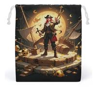 RKJVB Pirate Golden Secret Sea Drawstring Bags Dust-proof Storage Bag Breathable Canvas Bag Reusable Muslin Bag for Party Wedding Xmas Gift Bag