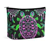 RKJVB Psychedelic Sea Turtle Makeup Bag for Women Portable Cosmetic Bag Waterproof Toiletry Bag Storage Bag Large Makeup Pouch Aesthetic Handheld Makeup Bag for Travel Work, style, One Size