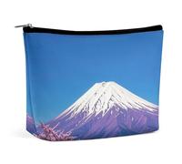 RKJVB Purple Mount Fuji Makeup Bag for Women Portable Cosmetic Bag Waterproof Toiletry Bag Storage Bag Large Makeup Pouch Aesthetic Handheld Makeup Bag for Travel Work, style, One Size