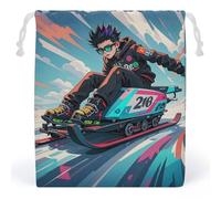 RKJVB Skateboarding And Skiing Drawstring Bags Dust-proof Storage Bag Breathable Canvas Bag Reusable Muslin Bag for Party Wedding Xmas Gift Bag