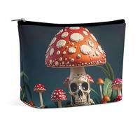 RKJVB Skeleton Mystery Mushroom Makeup Bag for Women Portable Cosmetic Bag Waterproof Toiletry Bag Storage Bag Large Makeup Pouch Aesthetic Handheld Makeup Bag for Travel Work, style, One Size