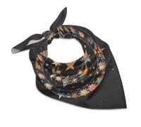 RKJVB Square Scarf Gorgeous Stars And Moon Neck Scarf for Women Neckerchief Headscarf Hair Scarf Silk Scarves for Hair Wrapping Sleeping 25"x25", Style, 25"x25"