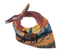 RKJVB Square Scarf West Cowboy Neck Scarf for Women Neckerchief Headscarf Hair Scarf Silk Scarves for Hair Wrapping Sleeping 18"x18", Style, 18"x18"