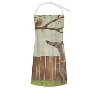 RKJVB Waterproof Kitchen Apron Cooking Aprons Greyhound in The Garden Baking Aprons with Adjustable Neck Strap Chef Apron with Pocket Bib Aprons for BBQ Painting Gardening, Greyhound in the Garden,