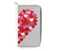 RKJVB Womens Wallet Multi-Pocket Long Wallet A Big Heart Small Hearts Leather Wallet for Women Ultra Slim Thin Wallet with Zipper Pocket for Shopping Work, style, 19.7x10.5cm