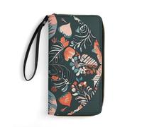 RKJVB Womens Wallet Multi-Pocket Long Wallet Black Reversible Design Leather Wallet for Women Ultra Slim Thin Wallet with Zipper Pocket for Shopping Work, style, 19.7x10.5cm, Modern