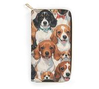 RKJVB Womens Wallet Multi-Pocket Long Wallet Dachshunds Leather Wallet for Women Ultra Slim Thin Wallet with Zipper Pocket for Shopping Work, style, 19.7x10.5cm