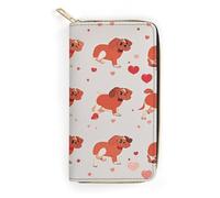 RKJVB Womens Wallet Multi-Pocket Long Wallet Dachshunds Leather Wallet for Women Ultra Slim Thin Wallet with Zipper Pocket for Shopping Work, style, 19.7x10.5cm