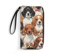 RKJVB Womens Wallet Multi-Pocket Long Wallet Dachshunds Leather Wallet for Women Ultra Slim Thin Wallet with Zipper Pocket for Shopping Work, style, 19.7x10.5cm, Modern