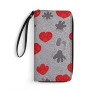 RKJVB Womens Wallet Multi-Pocket Long Wallet Dog Claw Love Leather Wallet for Women Ultra Slim Thin Wallet with Zipper Pocket for Shopping Work, style, 19.7x10.5cm, Modern
