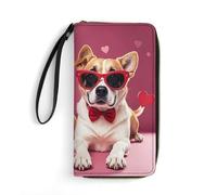 RKJVB Womens Wallet Multi-Pocket Long Wallet Dogs Wearing Sunglasses Leather Wallet for Women Ultra Slim Thin Wallet with Zipper Pocket for Shopping Work, style, 19.7x10.5cm, Modern