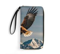 RKJVB Womens Wallet Multi-Pocket Long Wallet Eagles Leather Wallet for Women Ultra Slim Thin Wallet with Zipper Pocket for Shopping Work, style, 19.7x10.5cm, Modern