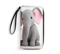 RKJVB Womens Wallet Multi-Pocket Long Wallet Elephant And Piggie Leather Wallet for Women Ultra Slim Thin Wallet with Zipper Pocket for Shopping Work, style, 19.7x10.5cm, Modern